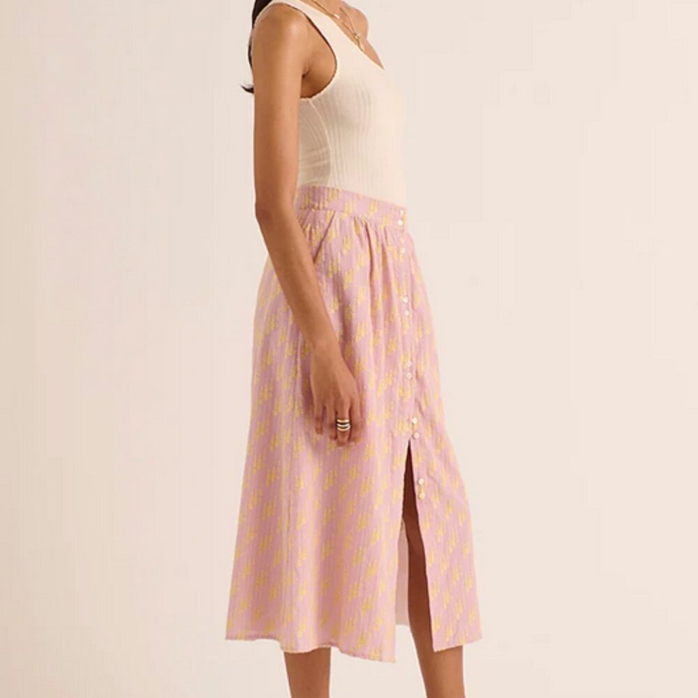 Like New* Balzac Paris Sally skirt with pink and yellow embroidery | size 40 - Picture 10 of 13